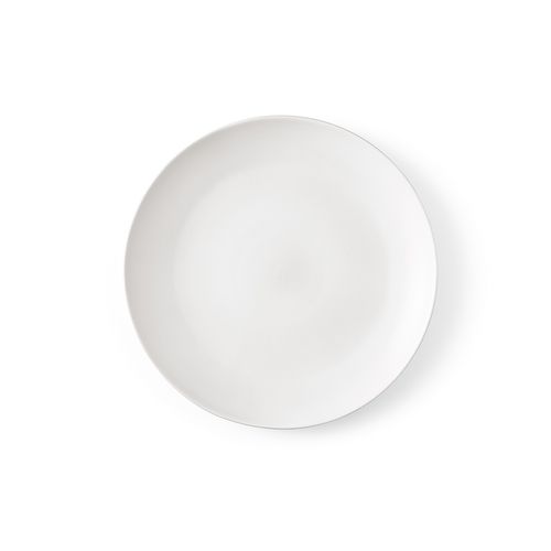 white Plato llano de cerámica Gaudí. Acabado mate. Fabricado en Portugal