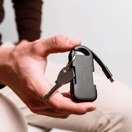 black Llavero 2 en 1 Evergreen Go con powerbank. rTPE. Indicador LED