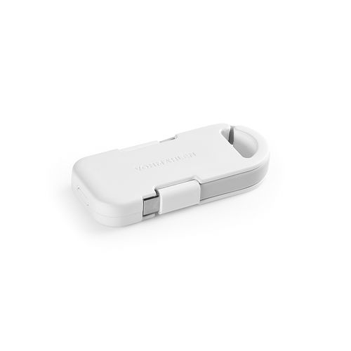 white Llavero 2 en 1 Evergreen Go con powerbank. rTPE. Indicador LED