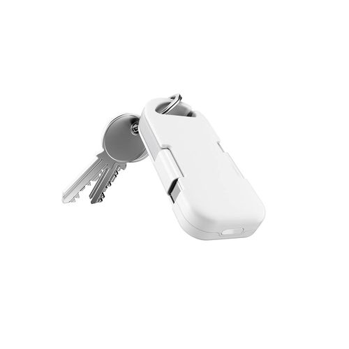white Llavero 2 en 1 Evergreen Go con powerbank. rTPE. Indicador LED