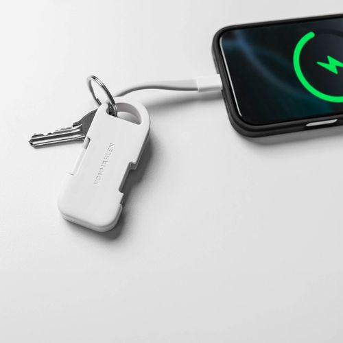 white Llavero 2 en 1 Evergreen Go con powerbank. rTPE. Indicador LED
