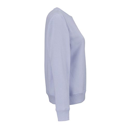 azul / blanco pastel Sudadera de cuello redondo para mujer Waikiki. Algodón orgánico y rPET. 300g/m²