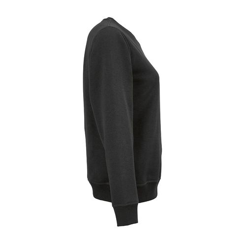 black Sudadera de cuello redondo para mujer Waikiki. Algodón orgánico y rPET. 300g/m²