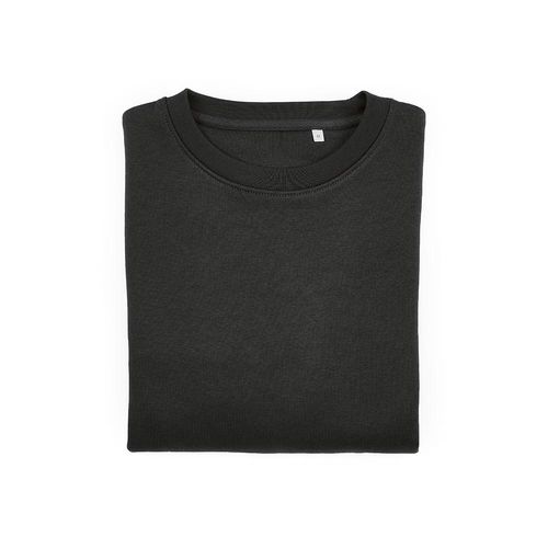 black Sudadera de cuello redondo para mujer Waikiki. Algodón orgánico y rPET. 300g/m²