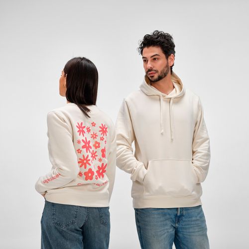 beis Sudadera de cuello redondo para mujer Waikiki. Algodón orgánico y rPET. 300g/m²