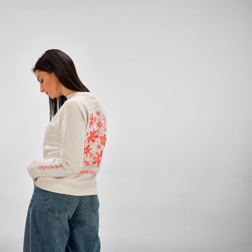 Sweat Waikiki  pour femme à col rond. Coton bio et rPET. 300g/m²