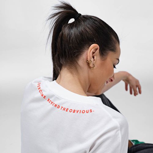 T-shirt oversize Paloma en jersey. 100% coton bio. Fabriqué au Portugal