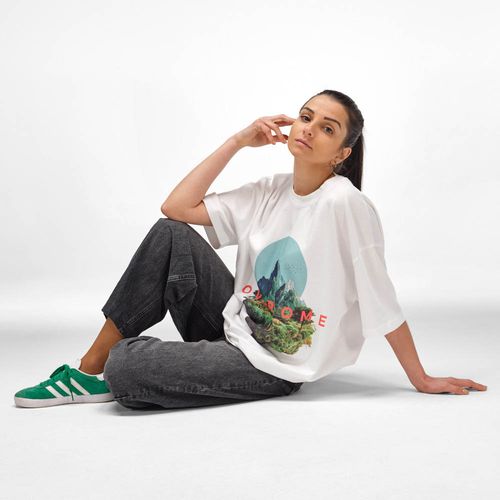 T-shirt oversize Paloma en jersey. 100% coton bio. Fabriqué au Portugal