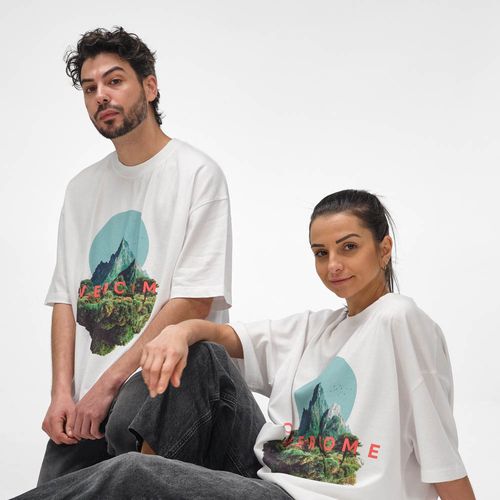 T-shirt oversize Paloma en jersey. 100% coton bio. Fabriqué au Portugal