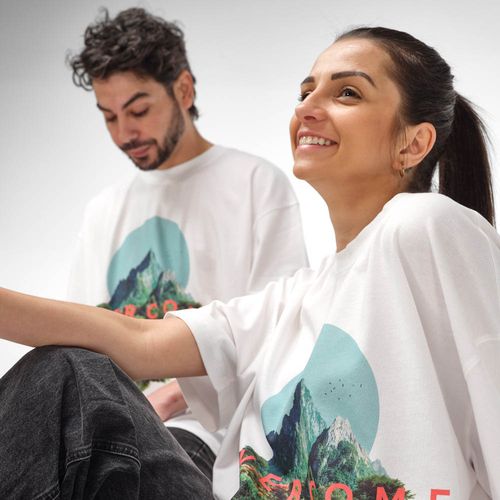 T-shirt oversize Paloma en jersey. 100% coton bio. Fabriqué au Portugal