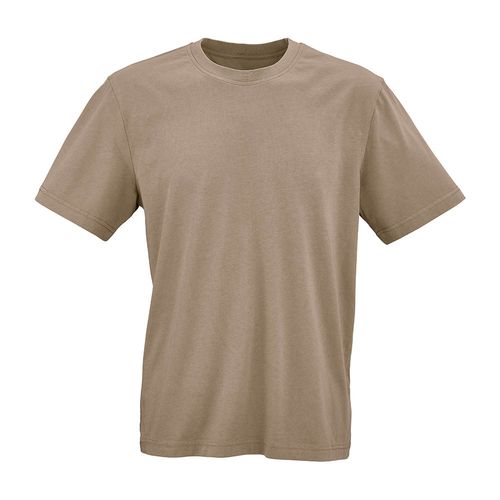 marrón claro Camiseta Tamariz de punto. 100% algodón orgánico. Fabricada en Portugal