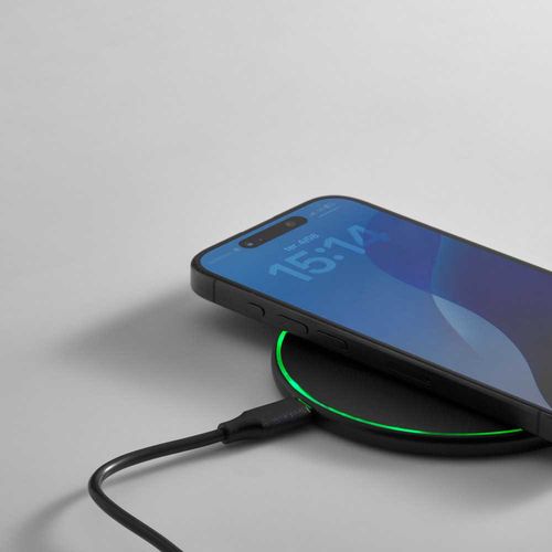 black Cargador rápido inalámbrico Dirac rABS.15W. Puerto USB-C