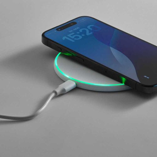 white Cargador rápido inalámbrico Dirac rABS.15W. Puerto USB-C