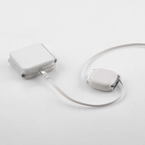 white Cable Yalow de rPVC. Retráctil, de USB-C a USB-C. Carga rápida de 60 W