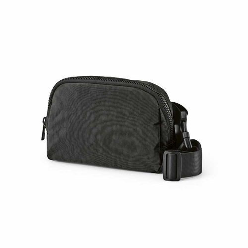 black Riñonera Singapore de 1,5 l, de nailon. 2 bolsillos y correa ajustable para la cintura