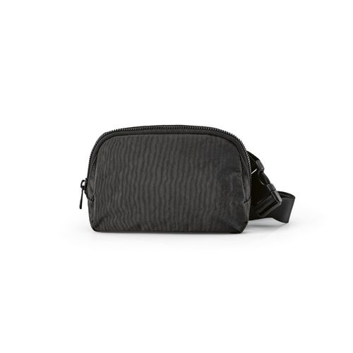 black Riñonera Singapore de 1,5 l, de nailon. 2 bolsillos y correa ajustable para la cintura