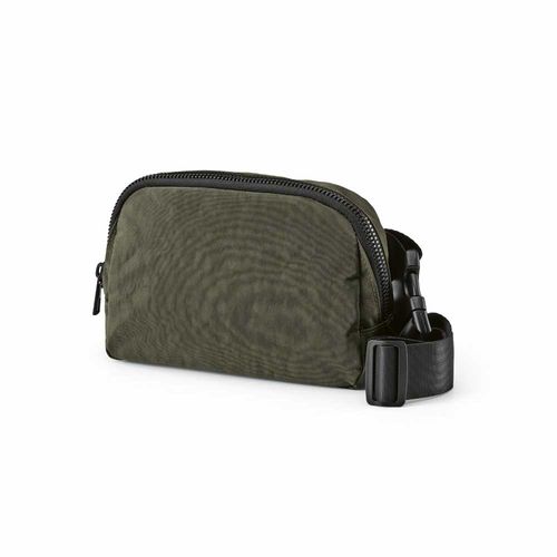 verde oscuro Riñonera Singapore de 1,5 l, de nailon. 2 bolsillos y correa ajustable para la cintura
