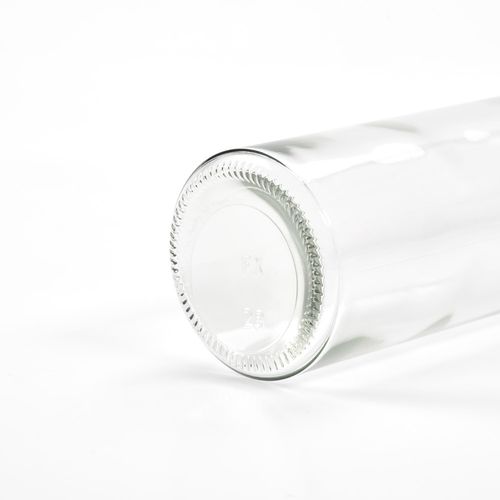 transparente Botella de vidrio Lima de 530 ml. Tapa plateada