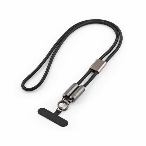 CABLE Y CORREA PARA MÓVIL 2 EN 1 MARCONI DE RPET. USB-C A USB-C. CARGA RÁPIDA DE 60 W
