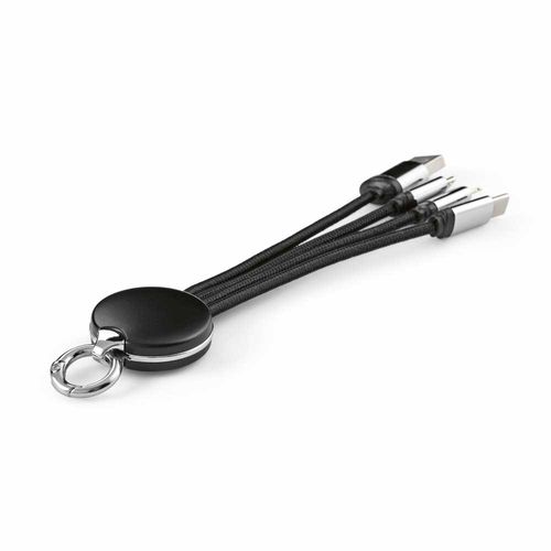 black Cable Boyle 4 en 1 de rABS. 10 W. Con llavero y logotipo retroiluminado