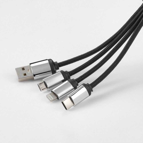 black Cable Boyle 4 en 1 de rABS. 10 W. Con llavero y logotipo retroiluminado
