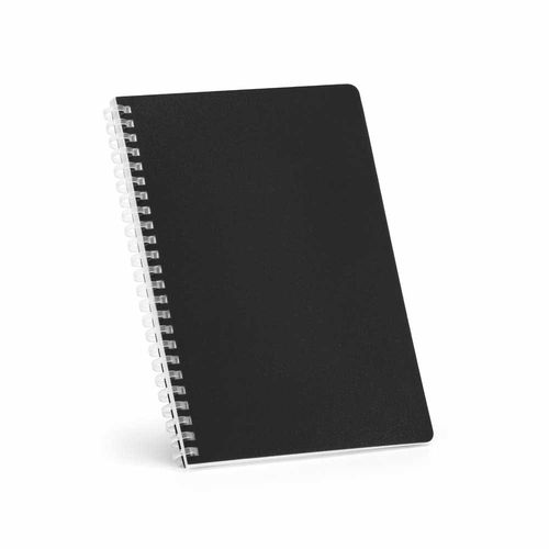 black Cuaderno Horace A5 con tapa blanda y espiral de rPP. 70 g/m², FSC®, 160 páginas