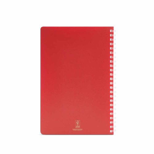 red Cuaderno Horace A5 con tapa blanda y espiral de rPP. 70 g/m², FSC®, 160 páginas