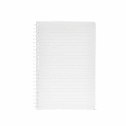 white Cuaderno Horace A5 con tapa blanda y espiral de rPP. 70 g/m², FSC®, 160 páginas