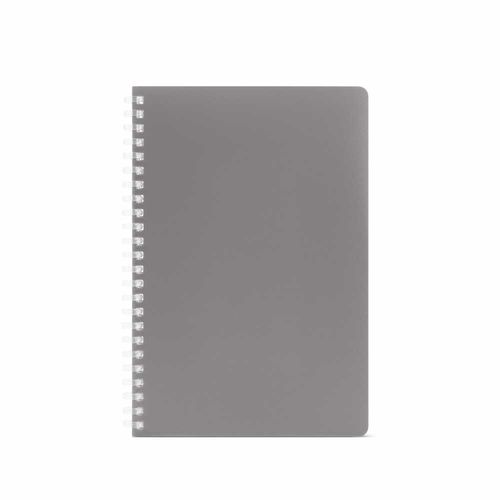 gray Cuaderno Horace A5 con tapa blanda y espiral de rPP. 70 g/m², FSC®, 160 páginas