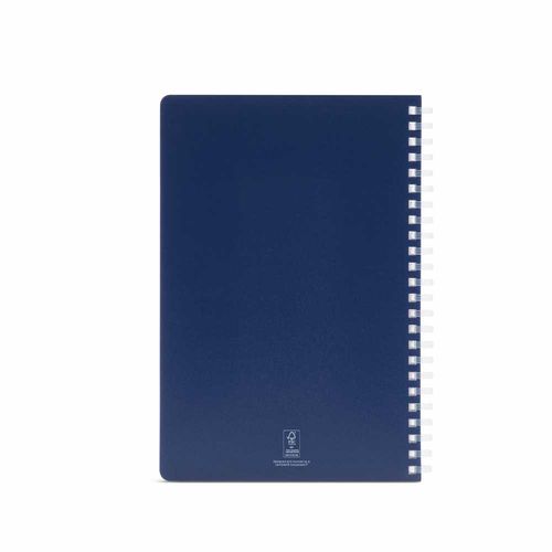 azul marino Cuaderno Horace A5 con tapa blanda y espiral de rPP. 70 g/m², FSC®, 160 páginas