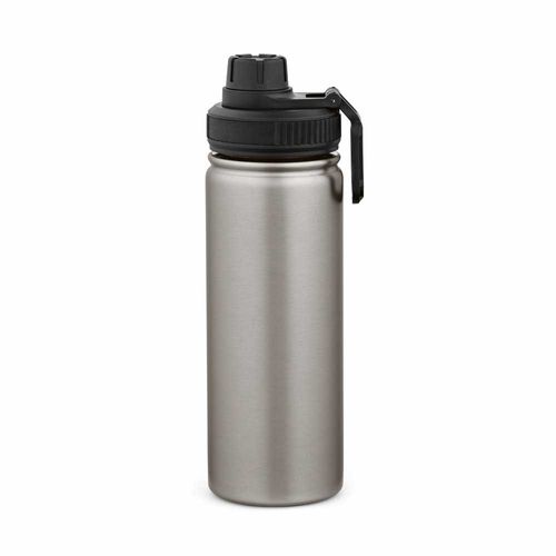 plateado Botella Salween rSS de 560 ml. De doble pared y doble tapa. Asa