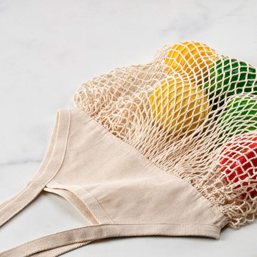 natural Bolsa para verduras Huascarán, algodón, 180 g/m². Asas de 60 cm