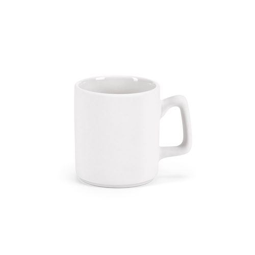 TAZA DE CERÁMICA MONDEGO. 320 ML. IMPRESIÓN POR SUBLIMACIÓN. ACABADO MATE Y APILABLE