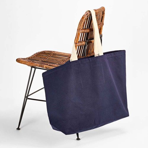 azul marino Bolsa de la compra Olympus de algodón reciclado, 400 g/m². Asas de 26 cm