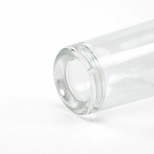Botella de cristal Adige 500, 560 ml. Tapa plateada