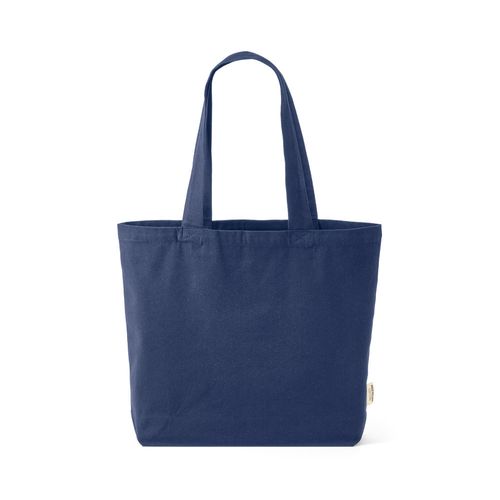 azul marino Bolsa de la compra Mulhacén, algodón rCotton, 320 g/m². Asas de 65 cm