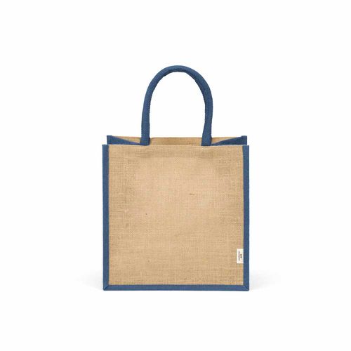 azul marino Bolsa de la compra Nuptse de yute. 34 cm de asas