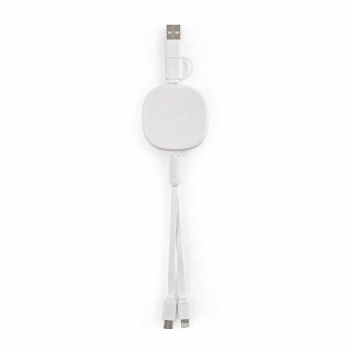 Cable Bohr 3 en 1 de rABS y bambú. Retráctil de 1 m. 10 W