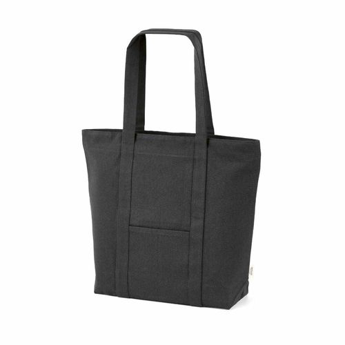 black Bolsa de la compra Illimani, algodón rCotton de 360 g/m². Asas de 65 cm