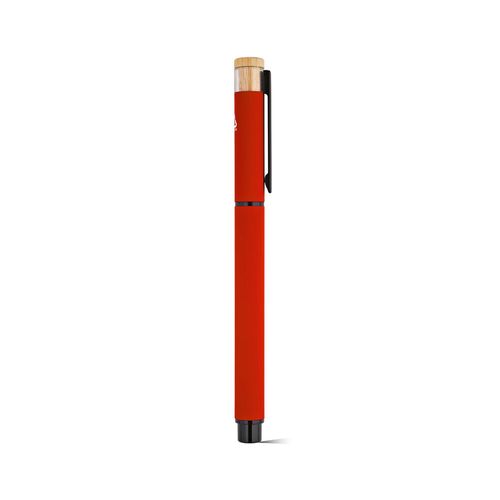 red Bolígrafo roller Thoreau de aluminio. Azul, 0,6 km, tinta gel Dokumental®