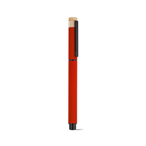 red Bolígrafo roller Thoreau de aluminio. Azul, 0,6 km, tinta gel Dokumental®