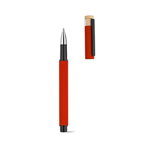 red Bolígrafo roller Thoreau de aluminio. Azul, 0,6 km, tinta gel Dokumental®