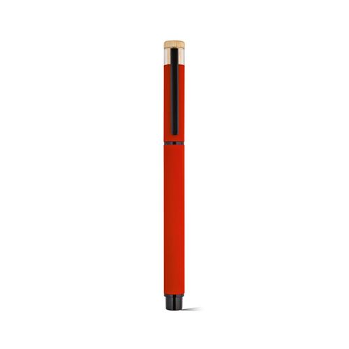 red Bolígrafo roller Thoreau de aluminio. Azul, 0,6 km, tinta gel Dokumental®