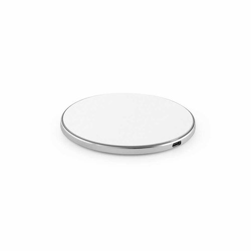 white Cargador inalámbrico Meitner de aluminio. 15 W. Puerto USB-C