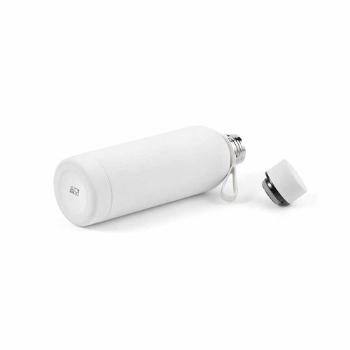 white Botella Hudson rSS de 540 ml. De doble pared y a prueba de fugas. Acabado de goma