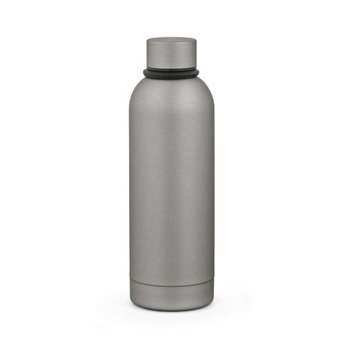 plateado Botella Hudson rSS de 540 ml. De doble pared y a prueba de fugas. Acabado de goma