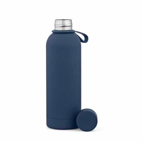 azul marino Botella Hudson rSS de 540 ml. De doble pared y a prueba de fugas. Acabado de goma