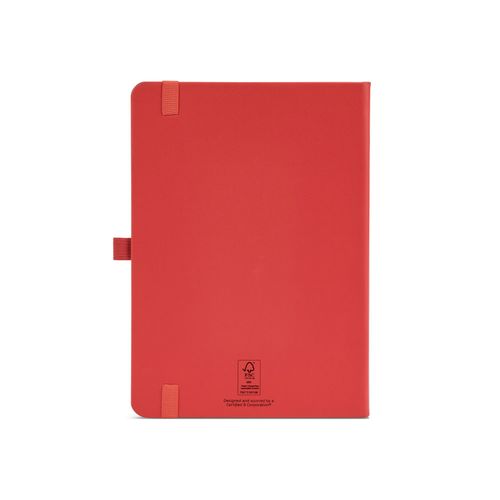 red Cuaderno Dumas A5 con tapa dura de rPU. 70 g/m², FSC®, 160 páginas