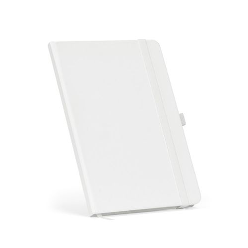 white Cuaderno Dumas A5 con tapa dura de rPU. 70 g/m², FSC®, 160 páginas
