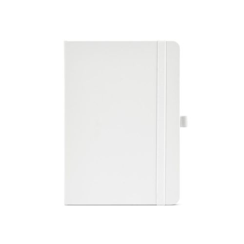 white Cuaderno Dumas A5 con tapa dura de rPU. 70 g/m², FSC®, 160 páginas